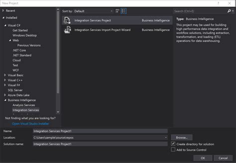 ssis projects visual studio 2022